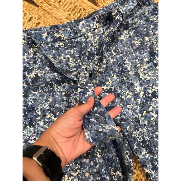 J.Jill Women’s Cropped Belted Floral wide leg Pants Blue 4x - Picture 6 of 8